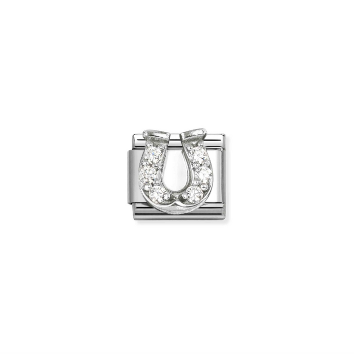 Nomination Classic Link 330304/51 CZ and Sterling Silver Danish Horseshoe