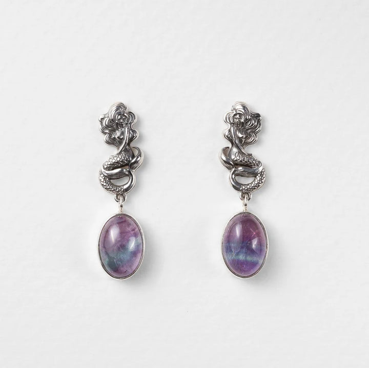 Nick Von K Sterling Silver in Fluorite Siren Earrings