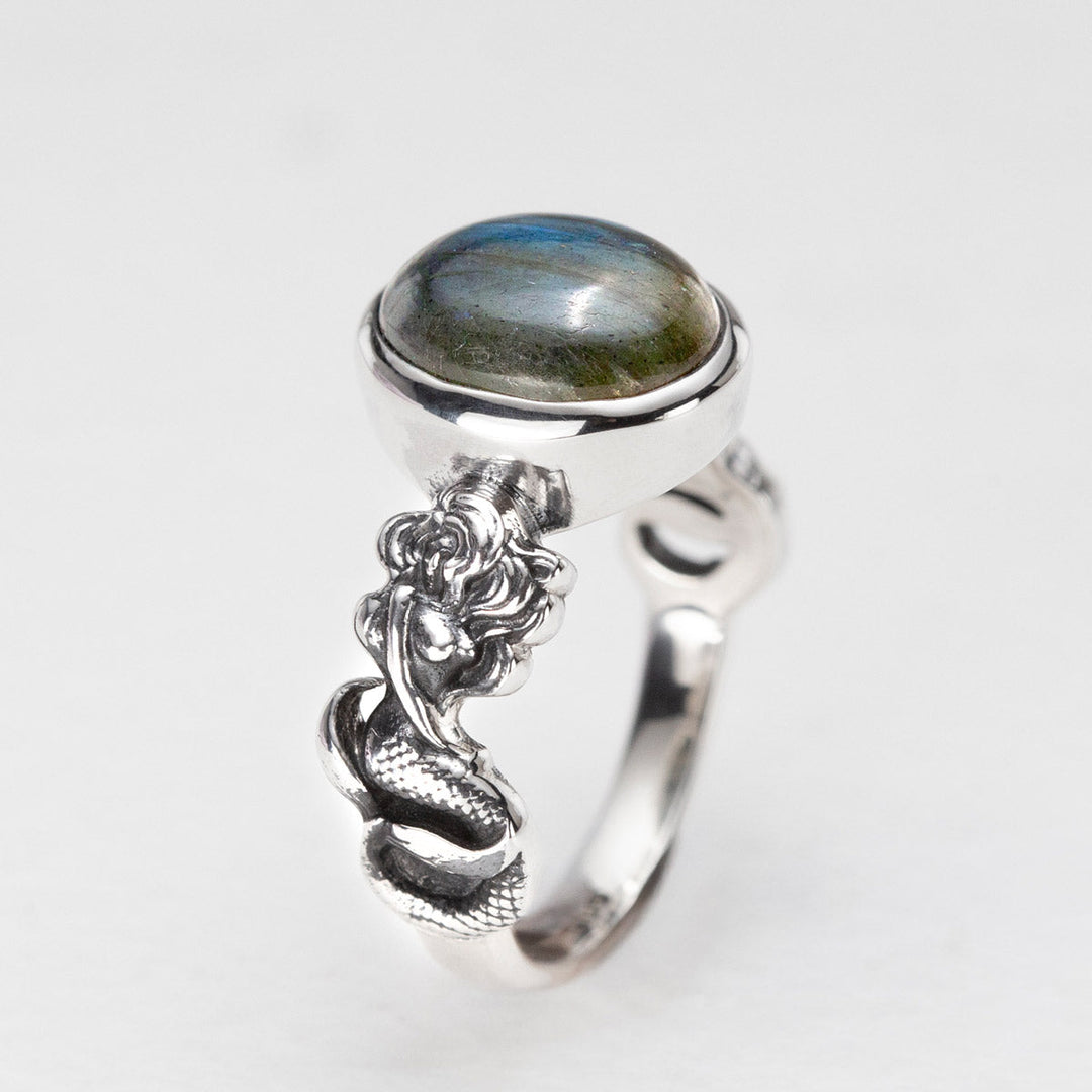 Nick Von K Sterling Silver and Laboradite Sirens Ring