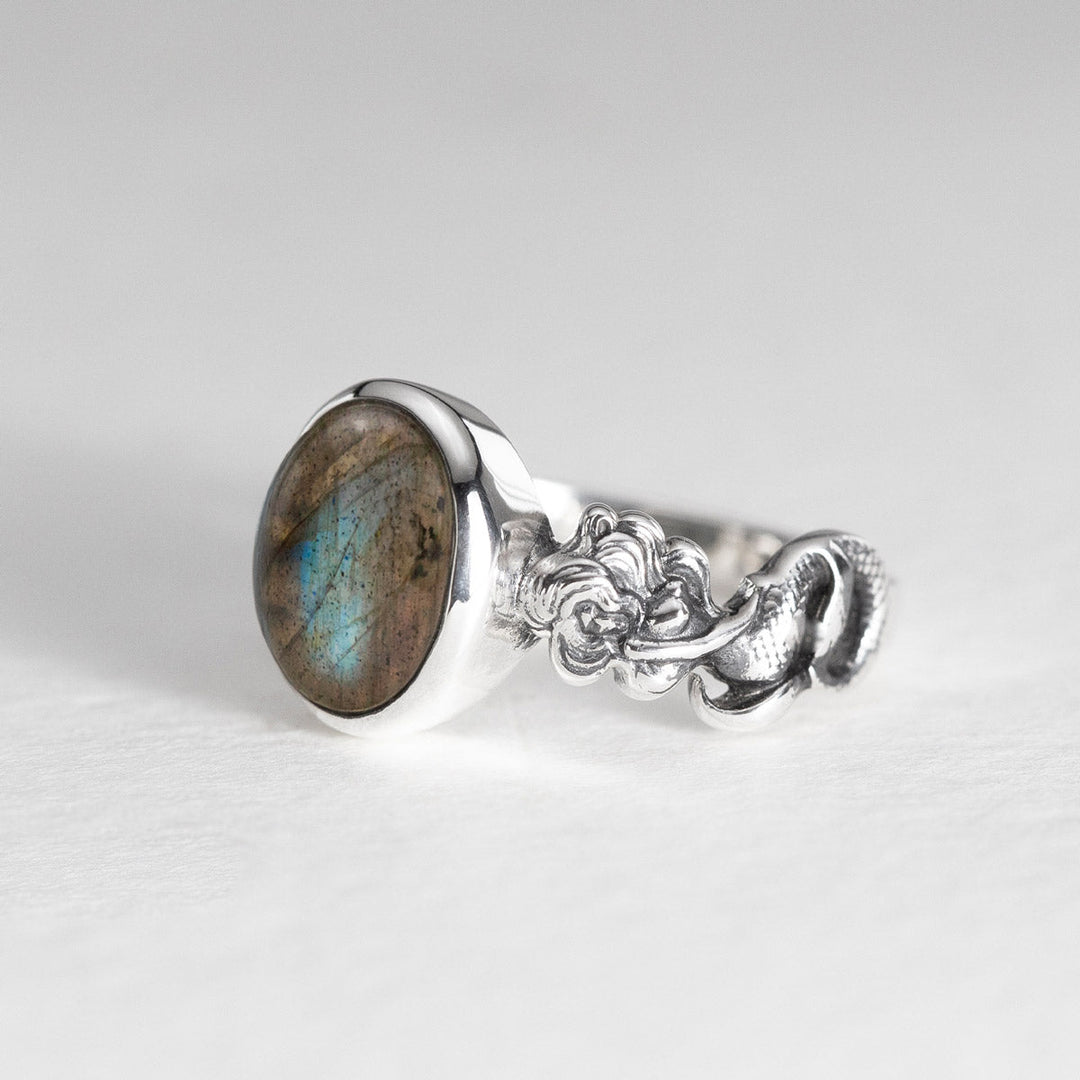 Nick Von K Sterling Silver and Laboradite Sirens Ring