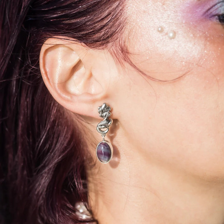 Nick Von K Sterling Silver in Fluorite Siren Earrings