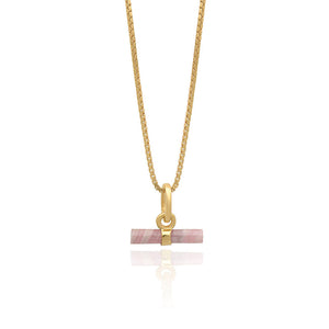 Gold Plated Mini Rose T-Bar Necklace