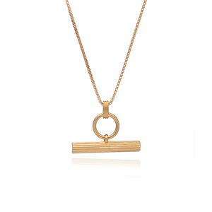 Gold Plated T-Bar Necklace