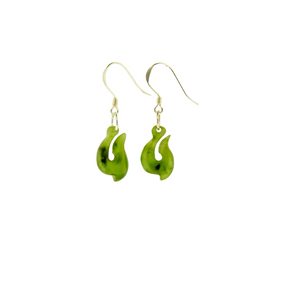 Imported Greenstone  Earrings- Hook 10mm