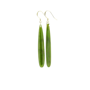 Imported Greenstone  Earrings- Drop 55mm