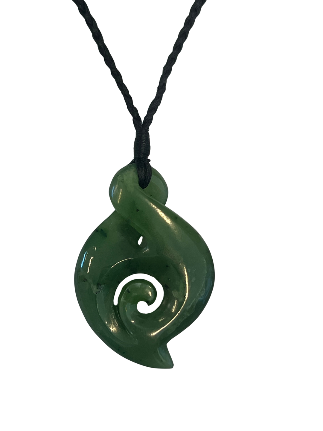NZ Greenstone Single Kumara / Twist with Koru Detail 45mm