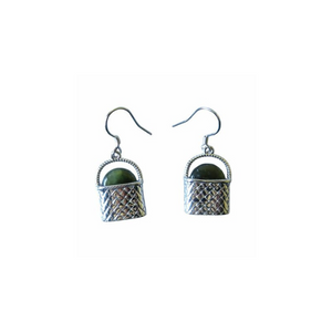 KETE EARRINGS STERLING SILVER & GREENSTONE