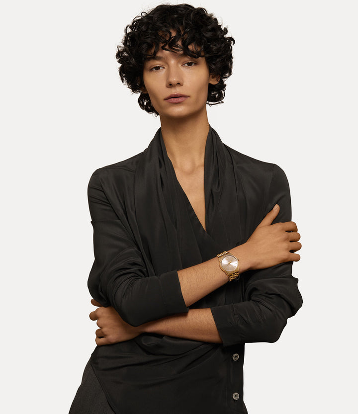 Vivienne Westwood Seymore Pink Dial Gold Strap Watch