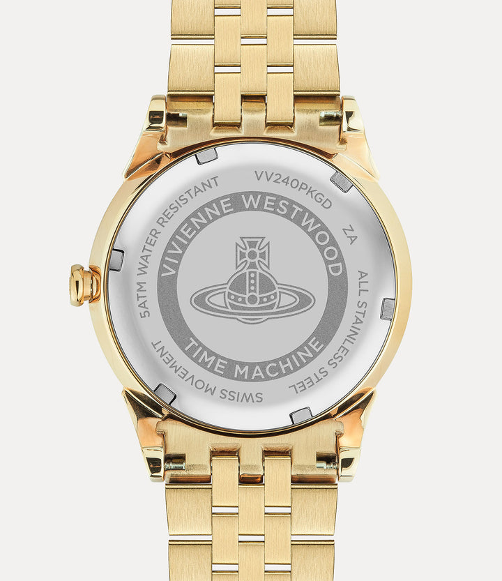 Vivienne Westwood Seymore Pink Dial Gold Strap Watch