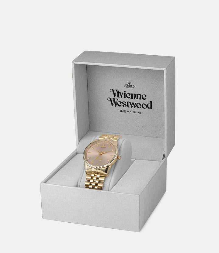 Vivienne Westwood Seymore Pink Dial Gold Strap Watch