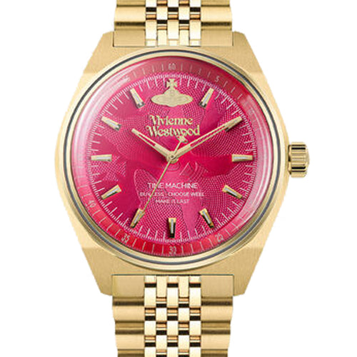 Vivienne Westwood Lady Sydenham 39mm Gold & Pink Watch