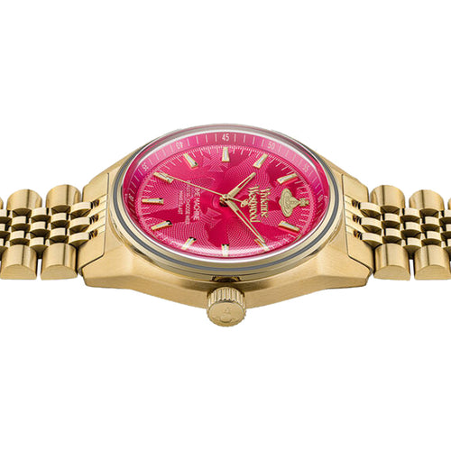 Vivienne Westwood Lady Sydenham 39mm Gold & Pink Watch