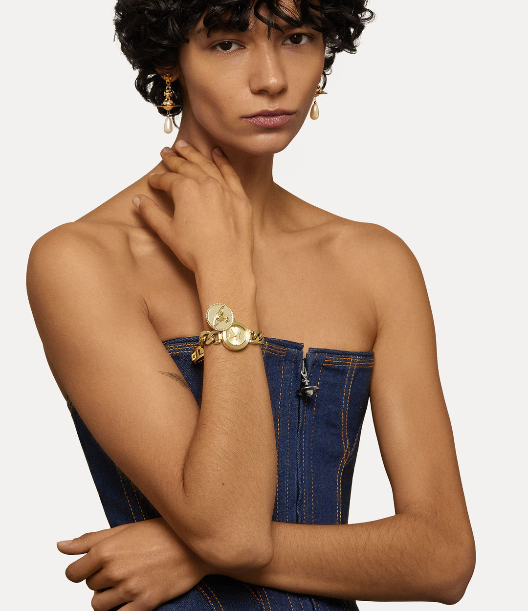 Vivienne Westwood Orb Button Gold Watch