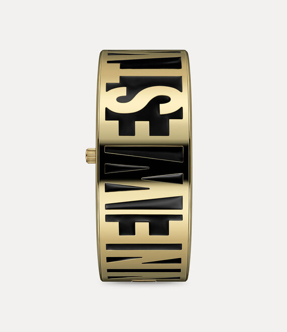 Vivienne Westwood Belvoir Black Gold Bangle Watch