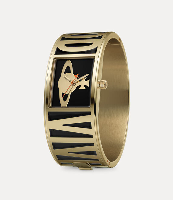Vivienne Westwood Belvoir Black Gold Bangle Watch