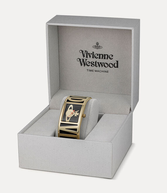 Vivienne Westwood Belvoir Black Gold Bangle Watch