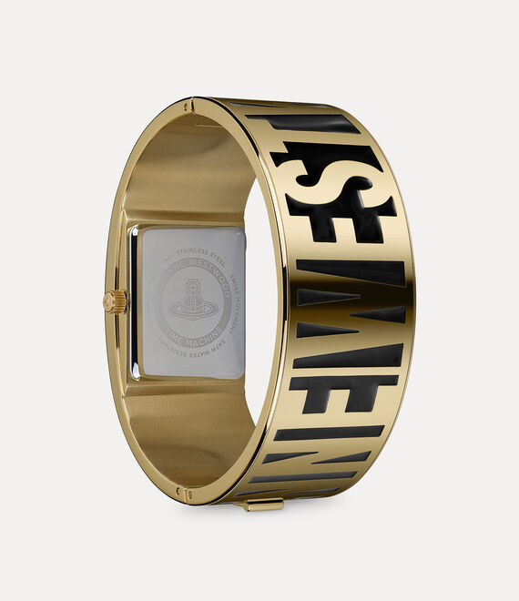 Vivienne Westwood Belvoir Black Gold Bangle Watch