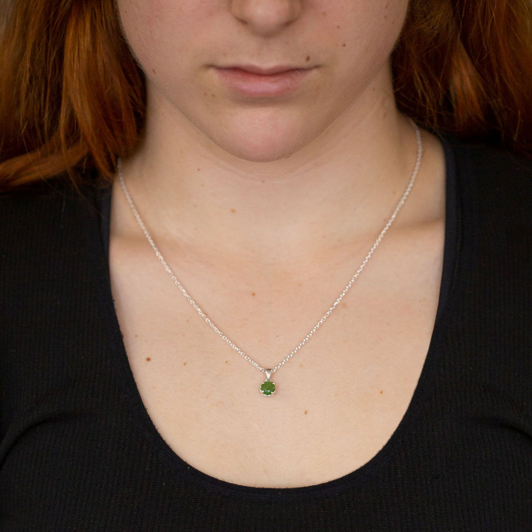 Nick Von K Sterling Silver with Pounamu Baby Dewdrop Necklace