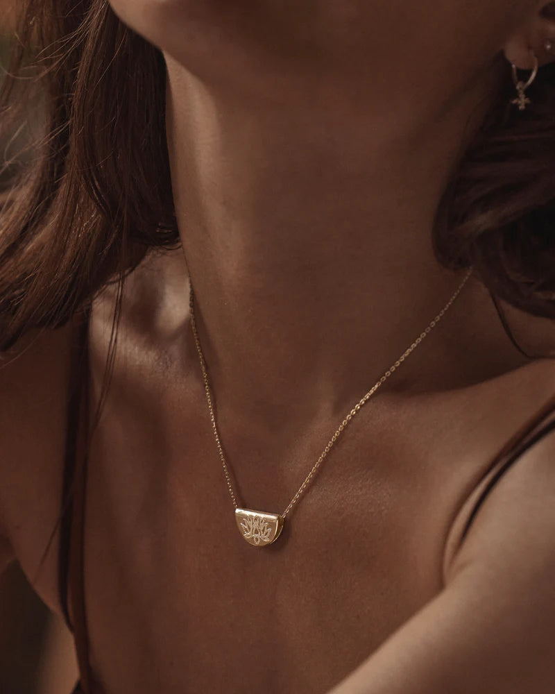 By Charlotte 18k Gold Vermeil Lotus Necklace