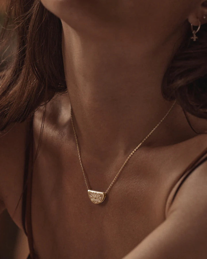By Charlotte 18k Gold Vermeil Lotus Necklace