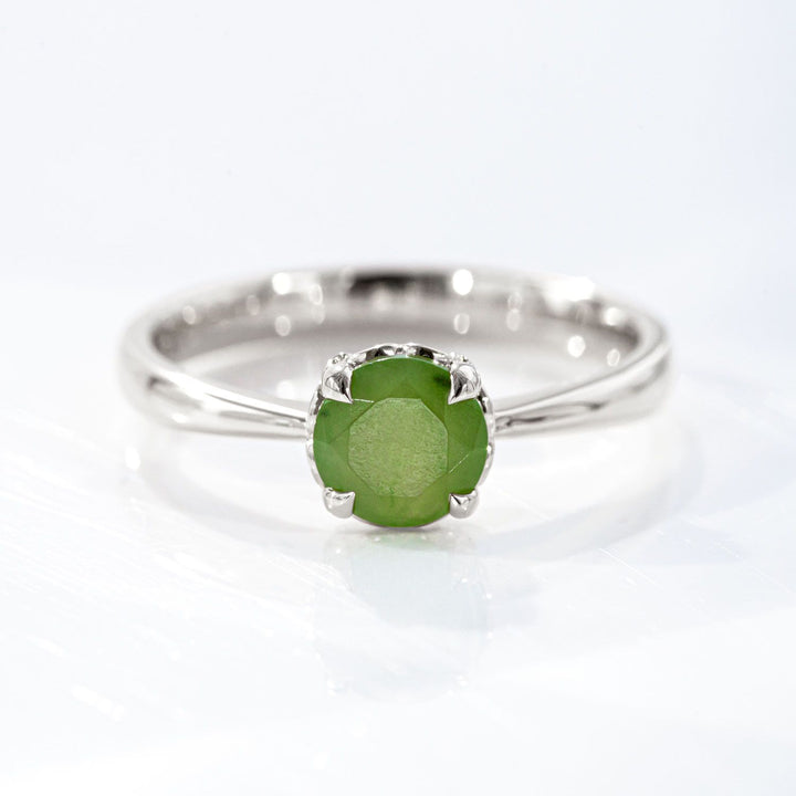 Nick Von K Sterling Silver with Pounamu Baby Dewdrop Ring