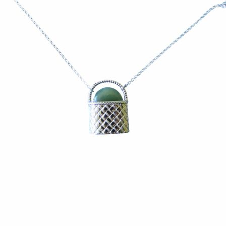 KETE NECKLACE STERLING SILVER & GREENSTONE