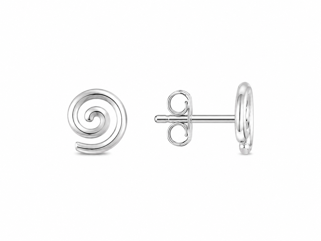 LT Sterling Silver Small Spiral Stud Earrings