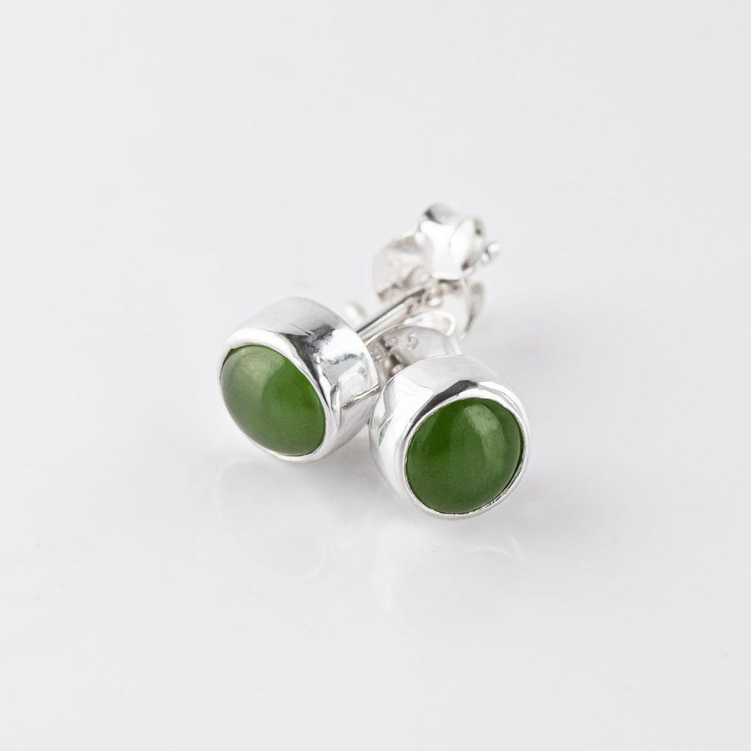Nick Von K Sterling Silver and Pounamu Dot Studs