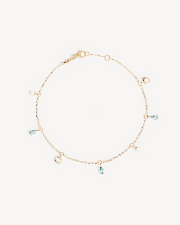 By Charlotte Gold Plated Breathe in Stillness Anklet