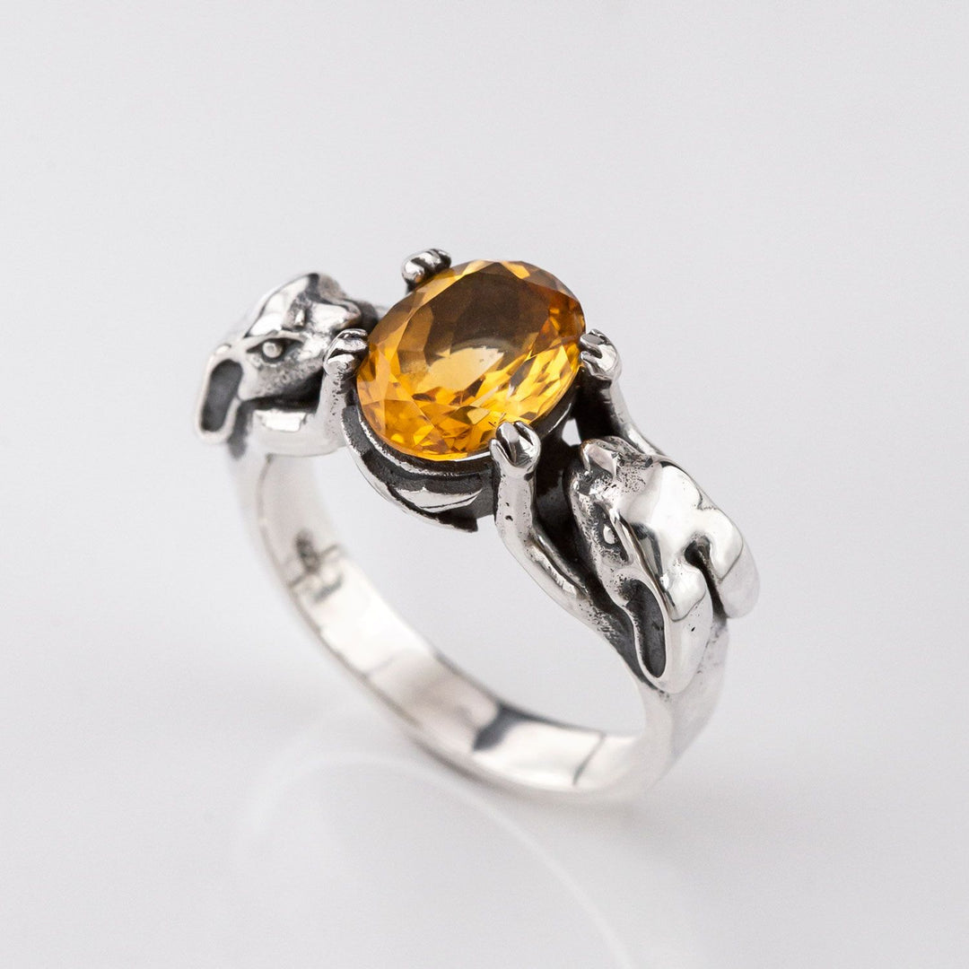 Nick Von K Sterling Silver with Citrine Lucky Bunny Ring