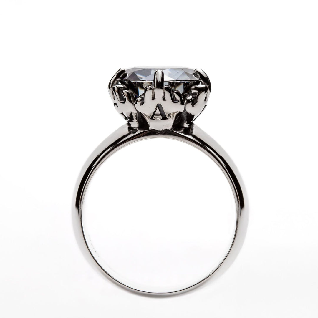 Nick Von K Sterling Silver with Moissanite IDGAF Ring