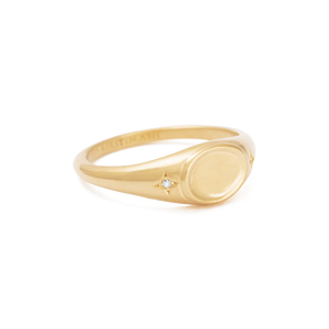 KIRSTIN ASH ALIGN SIGNET RING 18K GOLD VERMEIL