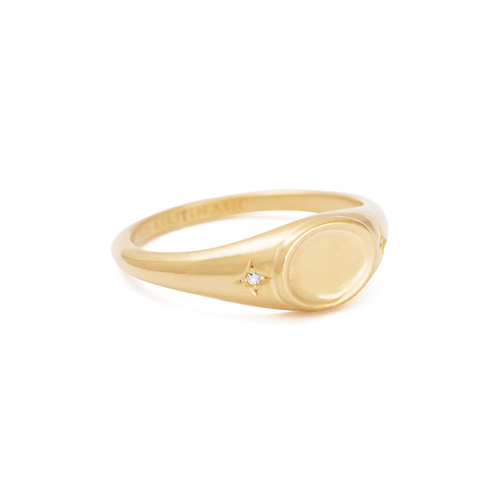 KIRSTIN ASH ALIGN SIGNET RING 18K GOLD VERMEIL