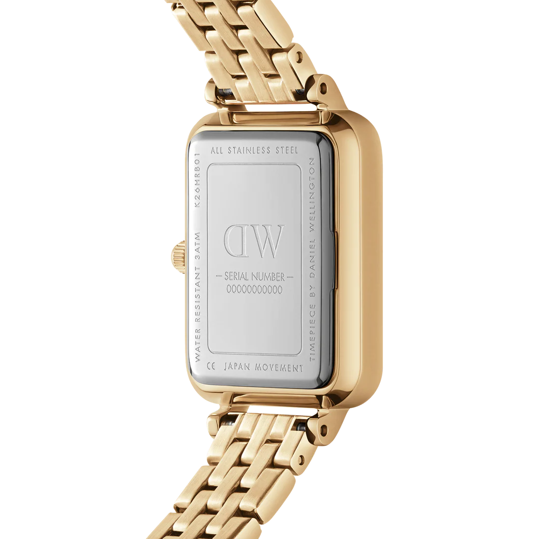 Daniel Wellington Quadro Roman Numeral 5-Link Gold 26x20mm