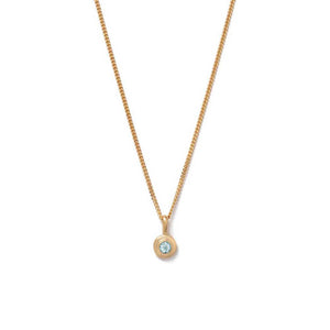Gold Plated Birthstone Necklace - March