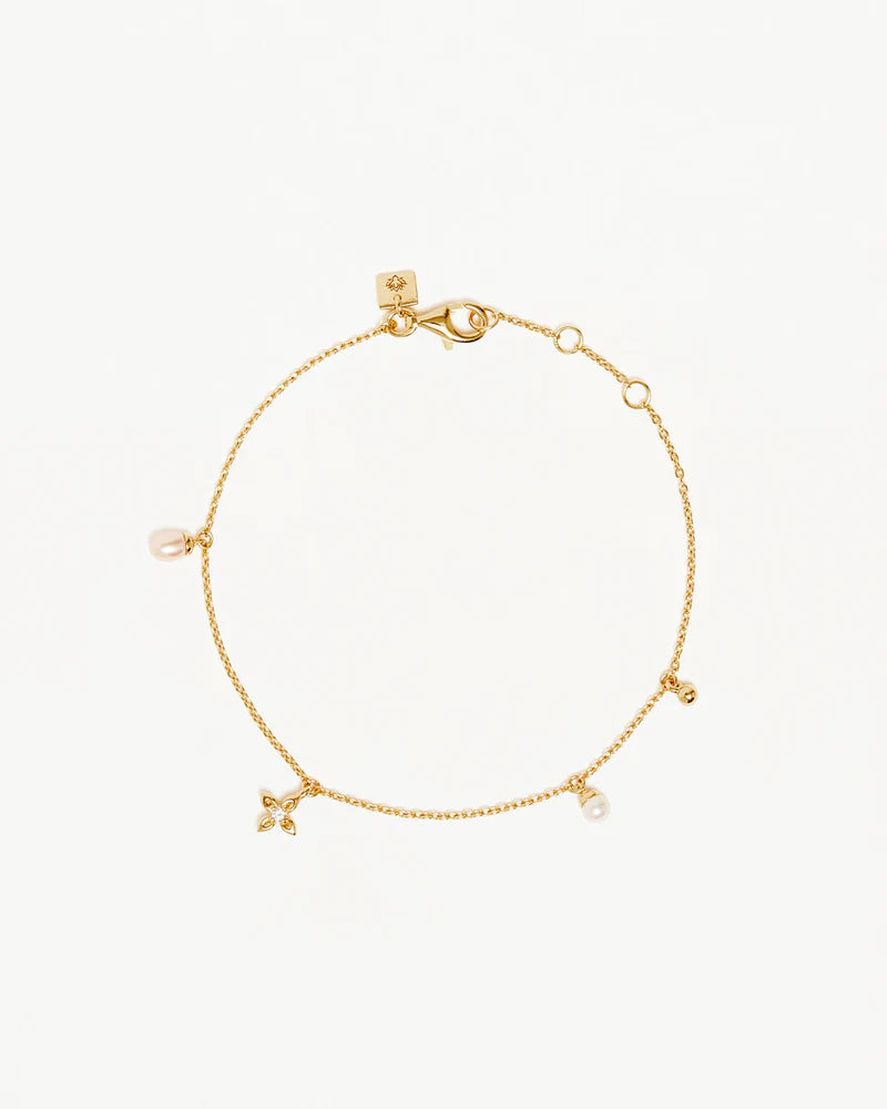 By Charlotte 18k Gold Vermeil Live in Peace Bracelet