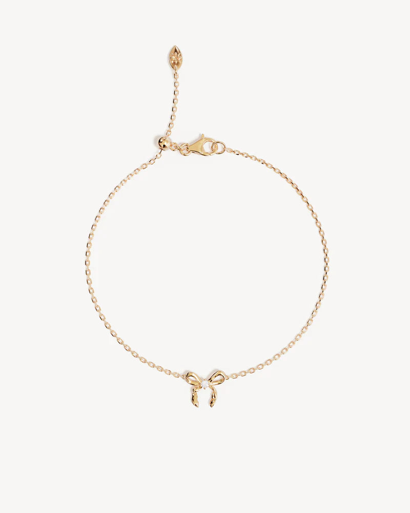By Charlotte 18k Gold Vermeil Forever More Bow Bracelet