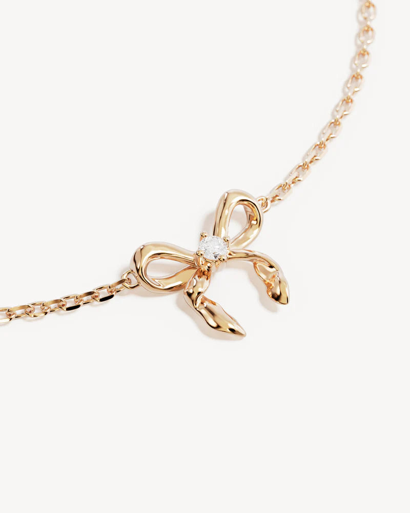 By Charlotte 18k Gold Vermeil Forever More Bow Bracelet