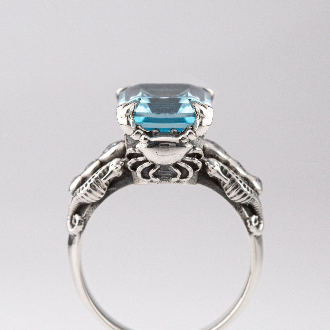 Nick Von K Sterling Silver with Blue Topaz Tide Pool Ring