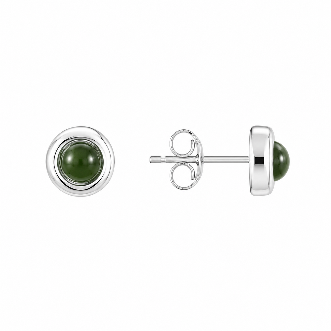 LT Sterling Silver Jade Stud Earrings