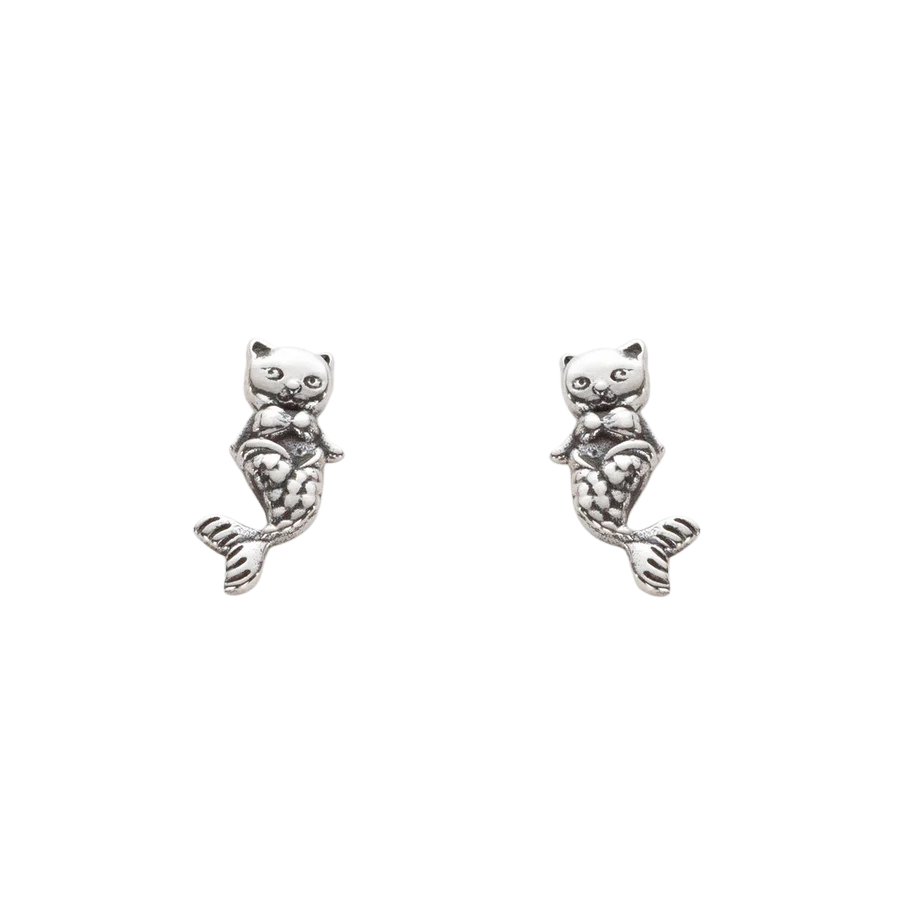 Nick Von K Sterling Silver Purrmaid Studs