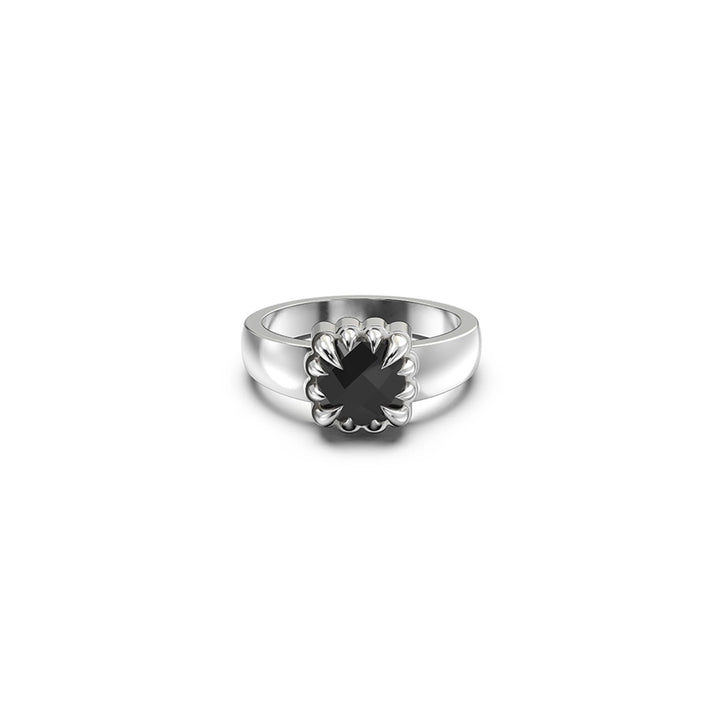 Stolen Silver Baby Claw Ring - Onyx