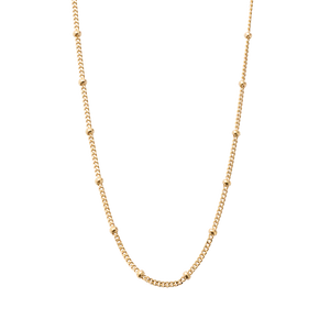 KIRSTIN ASH GOLD PLATED BALL NECKLACE CHAIN 16-18'