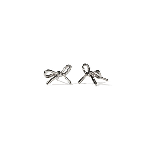 Silver Bow Small Studs