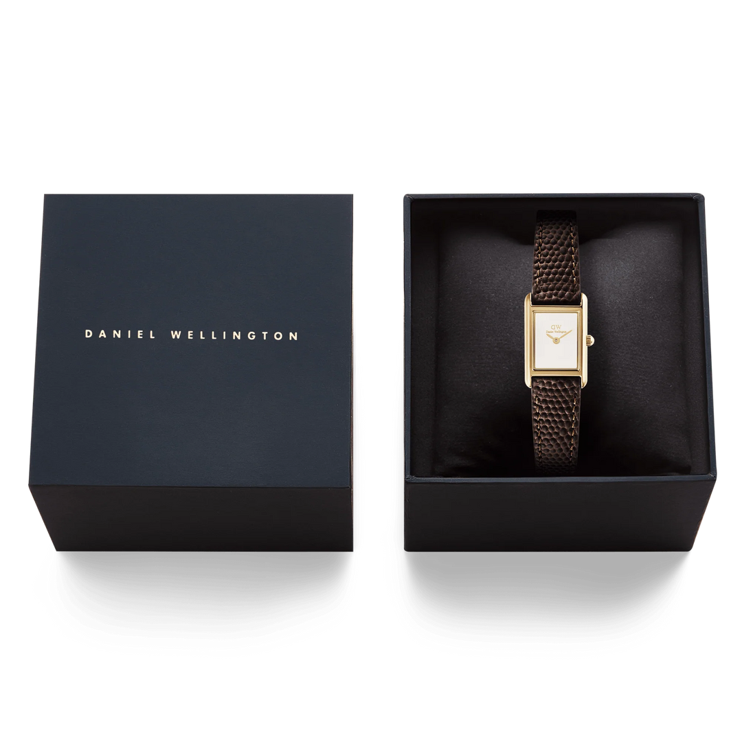 Daniel Wellington Bound Mini Dark Brown Lizard Gold