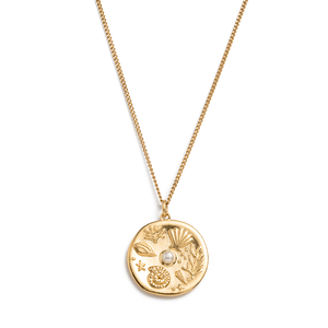 KIRSTIN ASH BY THE SEA COIN NECKLACE 18K GOLD VERMEIL