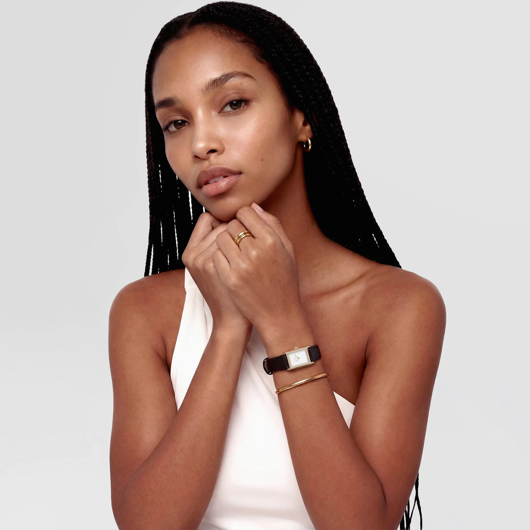 Daniel Wellington Bound Mini Dark Brown Lizard Gold