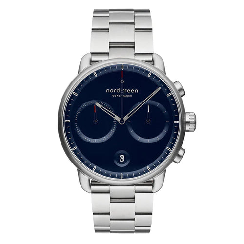 Nordgreen Pioneer 42mm Silver Navy Watch