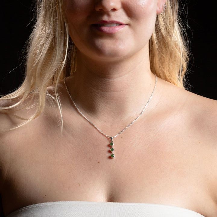 Nick Von K Sterling Silver and Pounamu 3 Muses Necklace