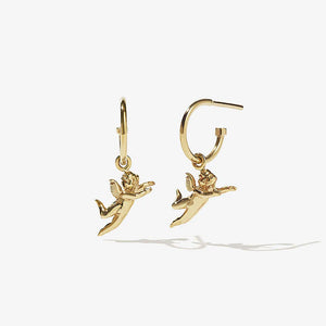 MEADOWLARK 23CT GOLD PLATED CHERUB CHARM EARRINGS